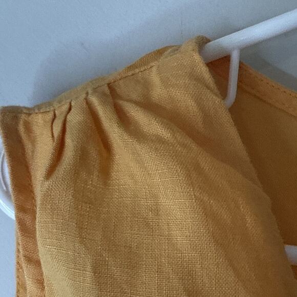 J JILL Sleeveless Top in Saffron 100% LINEN Size 14 - Picture 5 of 10